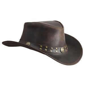 6586 Australian Cowboy Leather Hat Unisex Adult For Men And Women Shapeable